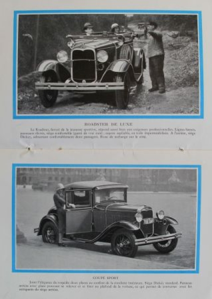 Ford A Modelprogram 1928 "Pour bien choisir votre voiture" Carbrochure (8604)